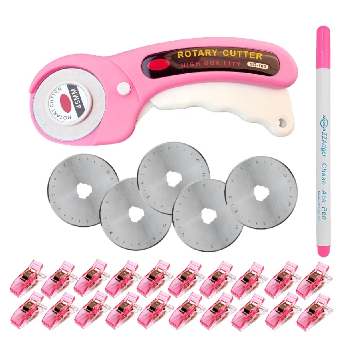 Rotary Cutter For Fabric 45Mm - 45mm różowy nożyk krążkowy do patchworku