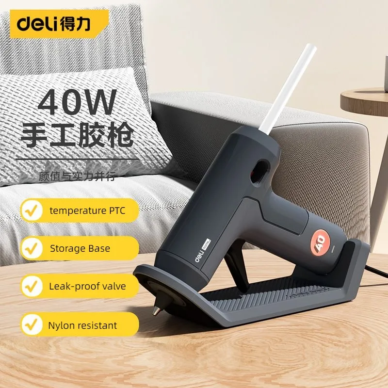 Hot Melt Glue Gun Cordless - Deli 40W Pistolet do klejenia na