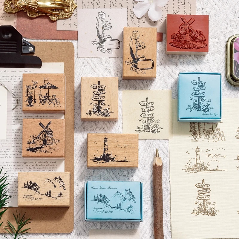 Stare, drewniane stemple z gum – Scrapbooking recenzja i cena